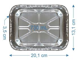200 Bandeja De Alumínio Marmitex 730ml com Tampa