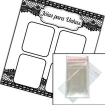 200 Cartão para fazer Joias de Unha Fila Única com Saquinho