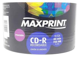 200 cd-r printable maxprin 700mb 80minutos 52x - Max print