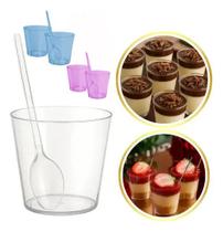 200 Copinho Docinho Brigadeiro Potinho 25ml + 200 Colheres 200 Copinho Docinho Brigadeiro Potinho 25ml + 200 Colheres