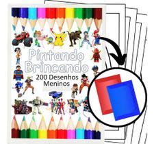 200 Desenhos Tema Meninos Para Colorir E Pintar 50 Folhas Avulsas A4! 4 Desenhos Por Folha!