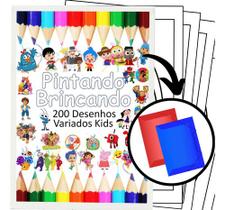 200 Desenhos Variados Kids Para Pintar E Colorir - 50 Folhas Avulsas A4! 4 Desenhos Por Folha!