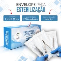 200 envelopes autoselante em autoclave p/ esterilização de alicate de cutícula manicure 9 x 23 cm