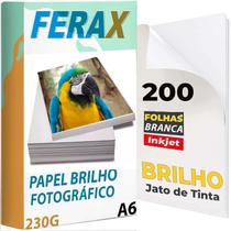 200 Folhas Papel Fotográfico Glossy 230g 10x15 Padrão