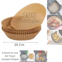 200 Forma Para Airfryer Papel Descartável Antiaderente Fritadeira Assadeira e Forno