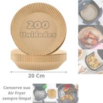 200 Forma Para Airfryer Papel Descartavel Antiaderente Fritadeira Assadeira e Forno