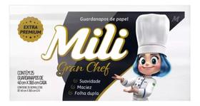 200 Guardanapos Mili Gran Chef 40x39,5 Folha Dupla Papel Luxo Fino Acabamento