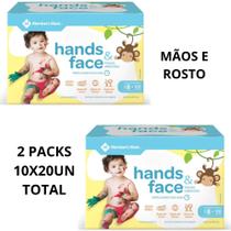 200 lenços umedecidos members mark mãos e rosto pack 10x20 hipoalergênicos e sem fragrância