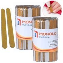 200 Lixas de Unha Mini Descartáveis Manicure Pedicure Profissional 8 cm Mimo Dia Mulheres Mães Outubro Rosa Salão Beleza Marca Monolo
