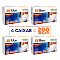 200 Máscara Cirúrgica Talge Tripla Com Elástico Kit 4 Cx Branco 200 Máscara Cirúrgica Talge Tripla Com Elástico Kit 4 Cx Branco
