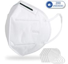 200 Máscara Não Reutilizáveis PFF2 KN95 Para Proteção Facial com Clip de Nariz e Elástico