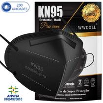 200 Máscaras Descartáveis KN95 PFF2 WWDoll 5 Camadas Anvisa