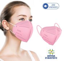 200 Máscaras Respiratórias KN95 PFF2 WWDoll 5 Camadas Rosa 200 Máscaras Respiratórias KN95 PFF2 WWDoll 5 Camadas Rosa