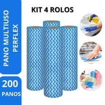 200 Pano Multiuso tipo Perfex 30cm X 50cm Azul Rolo com 25m