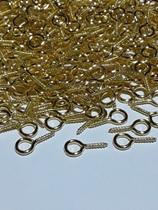 200 Parafusos de Ferro Gancho Pitão 15mm - Dourado