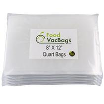 200 Quart Sized 8"X12" FoodVacBags Sacos de armazenamento de a vácuo, BPA Free, Commercial Grade, fácil de usar - pré-selado em 3 lados, melhor valor de polegada por polegada do que rolos