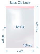 200 Saco Plástico Zip Lock Nº3 200 Saco Plástico Zip Lock Nº3