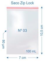 200 Saco Plástico Zip Lock Nº3