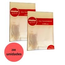 200 Saco Transparente Poli Celofane Incolor 20X29 Cromus