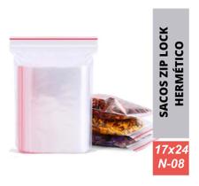 200 Saco Zip Lock Abre Fecha Livre BPA Free 17x24 Cm Freezer
