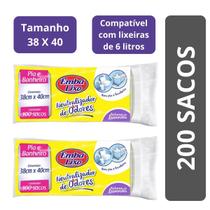 200 Sacos de Lixo Embalixo para Pia e Banheiro Perfume Neutralizador de Odores Lavanda 38x40cm 200 Sacos de Lixo Embalixo para Pia e Banheiro Perfume Neutralizador de Odores Lavanda 38x40cm