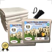 200 Sacos Para Silagem Silo Branco Forte + 200 Abraçadeiras 200 Sacos Para Silagem Silo Branco Forte + 200 Abraçadeiras