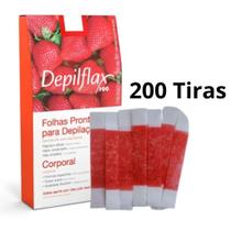 200 Tiras De Cera Pronta Sobrancelhas Buço Morango Depilflax 200 Tiras De Cera Pronta Sobrancelhas Buço Morango Depilflax