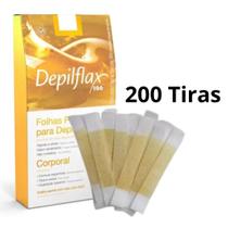 200 Tiras De Cera Pronta Sobrancelhas Buço Natural Depilflax