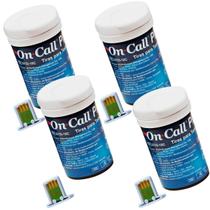 200 Tiras Medir Glicose On Call Plus 2 Fitas Medir Glicemia Azul