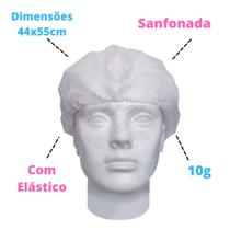 200 Touca TNT Descartável Branca Liz Produto de Beleza PREMIUM