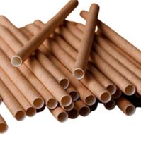 200 uni Canudo de Papel Kraft 10 mm Biodegradável - 4 camadas de papel Rígído