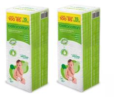 200 unid Algodão Bellacotton Quadrado Bebê Sem Perfume - (2 pcts c/100) 200 unid Algodão Bellacotton Quadrado Bebê Sem Perfume - (2 pcts c/100)