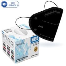200 Unidades de Máscaras KN95 Descartáveis Pretas com Filtro 200 Unidades de Máscaras KN95 Descartáveis Pretas com Filtro