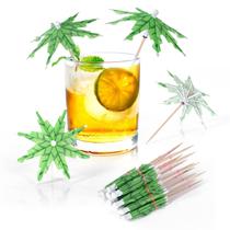 200 unidades Palitos de guarda-chuva para bebidas de coquetel - folhas de coco, palitos de dente de papel, guarda-chuvas de coquetel para guarda-sóis de luau, decorações de festa tiki havaianas 200 unidades Palitos de guarda-chuva para bebidas de coquetel - folhas de coco, palitos de dente de papel, guarda-chuvas de coquetel para guarda-sóis de luau, decorações de festa tiki havaianas