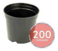 200 Vasos Pote 6 Plástico Rígido Preto p/ Suculentas e Mudas