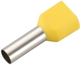 200 X Terminal Conector Tubular Ilhós Duplo 6,0Mm Amarelo 200 X Terminal Conector Tubular Ilhós Duplo 6,0Mm Amarelo
