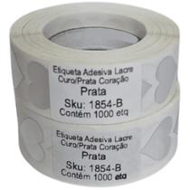2000 Etiquetas Adesiva Coração Prata 1,8 Cm Para Presente Festa Embalagens Envelope