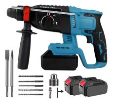2000w Martelete Perfurador Rompedor Sem Fio 2 Bateria 48v Azul 127,220v