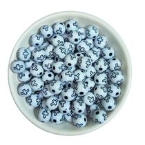 200g Pérola Bola Cruz 8mm para terço religioso Aprox 700 miçangas