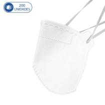 200Un Máscaras M.F.Q PFF2 Descartável Branca c Clip Nasal