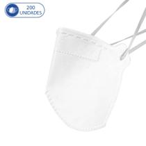 200Un Máscaras M.F.Q PFF2 Descartável Branca c Clip Nasal