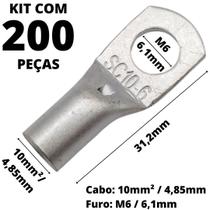 200un Terminal de Compressão Para Cabo de 10mm² Furo M8 SC10-06