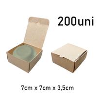 200uni - Caixa de sabonete 7x7x3,5cm - Kraft - Produtos Naturais