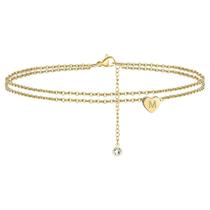 2022 novo coração inicial praia tornozelo pulseiras para mulheres, ouro 14k preenchido à mão delicado em camadas tornozeleira letra inicial coração tornozelo pulseiras para mulheres 2022 novo coração inicial praia tornozelo pulseiras para mulheres, ouro 14k preenchido à mão delicado em camadas tornozeleira letra inicial coração tornozelo pulseiras para mulheres