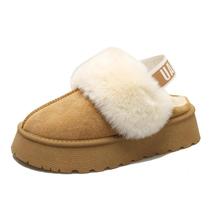 2024 Novas botas de neve de inverno para mulheres forradas de pele com lã grossa e algodão quente