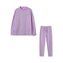 2025 outono e inverno camisola feminina gola alta casual calças de cor pura conjunto de duas peças