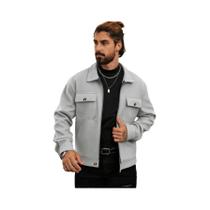 2025 outono/inverno nova cor sólida casaco de lã masculino moda zíper jaqueta estilo universitário