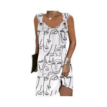 2025 Summer Street Fashion Impresso 3D Padrão Abstrato Botão Design Vestido