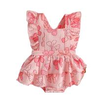 2025 verão nova chegada bebê menina borboleta impressão sem mangas vestido macacão-doce e bonito 2025 verão nova chegada bebê menina borboleta impressão sem mangas vestido macacão-doce e bonito