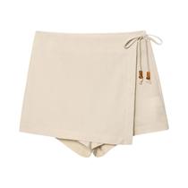 2025 verão nova moda casual feminina colete frisado com alça de design trespassado shorts casuais